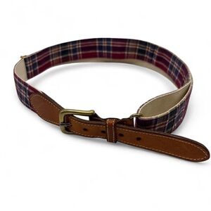 Trafalgar Leather Plaid Adjustable Belt